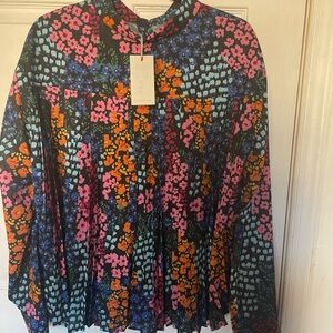 Johnny Was Multicolor Floral Wide Leg pants large and blouse medium